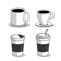 Coffee cup with white background used as an illustration and symbol. icons vector.