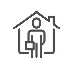 Work place related icon outline and linear vector.