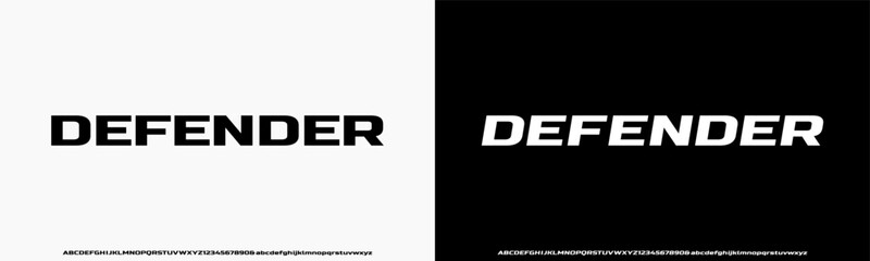 Modern Bold Font. Extended Font. Regular Italic Number and Ampersand Typography urban style alphabet fonts for fashion, sport, technology, digital, movie, logo design, vector illustration