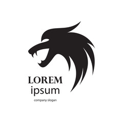 dragon head mascot logo design