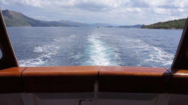 View through the window of the boat - Croatia