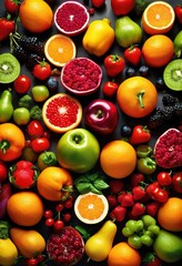 colorful seasonal food calendar fresh fruits vegetables, organic, healthy, natural, ripe, delicious, diet, nutrition, meal, cooking, kitchen, ingredients