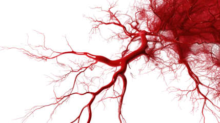 Blood system on white isolated transparent background