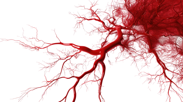 Blood system on white isolated transparent background