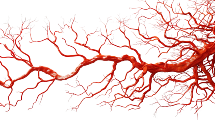 Blood system on white isolated transparent background