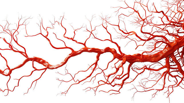 Blood system on white isolated transparent background