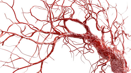 Blood system on white isolated transparent background