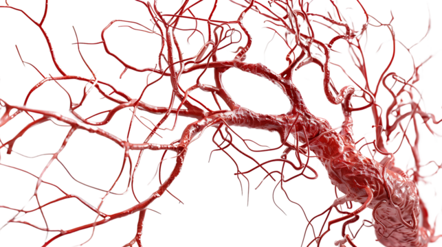 Blood system on white isolated transparent background