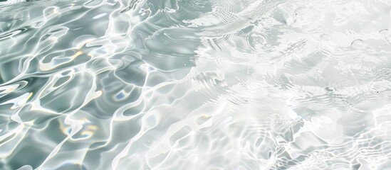 Rippled natural background of translucent white water shadow surface
