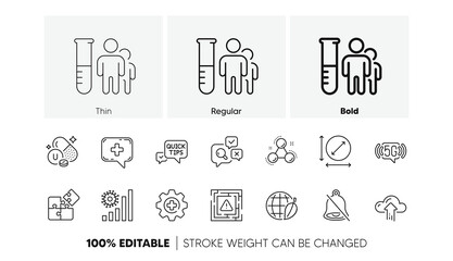 Mute, Maze attention and Medicine line icons. Pack of Quick tips, Cloud upload, Puzzle icon. Inspect, Vitamin u, Coronavirus statistics pictogram. 5g wifi, Medical chat, Medical analyzes. Vector