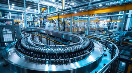 Cutting-edge robotic production of soy sauce, sleek and efficient machines, modern Asian factory, pristine cleanliness