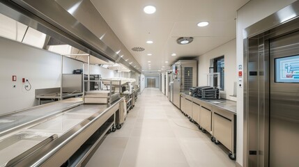 Cutting-edge factory with robotic production of hoisin sauce, emphasizing cleanliness and safety, modern Asian culinary techniques