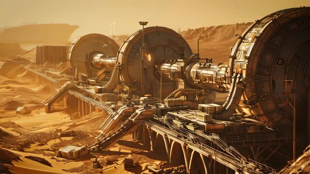 A mining facility on Mars