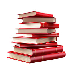 Stack of red books. The concept of education, knowledge, learning. Generated AI.