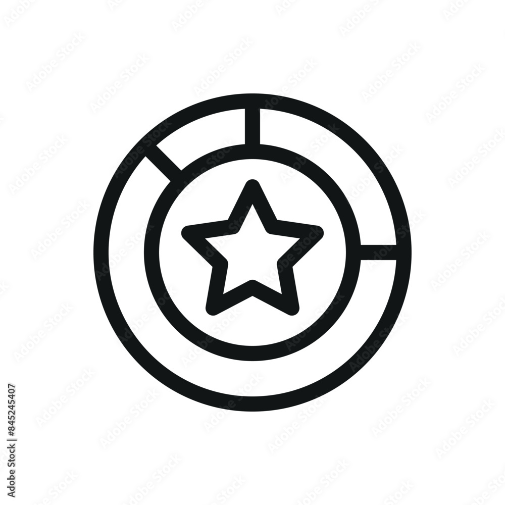 Poster loyalty program levels isolated icon, round chart with starvector symbol with editable stroke