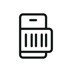 Digital discount coupon isolated icon, barcode reader app vector symbol with editable stroke