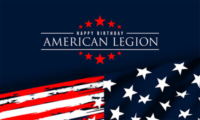 Happy Birthday American Legion Background Vector Illustration , Thank You for Your Service