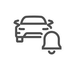 Car safety related icon outline and linear vector.