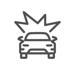Car safety related icon outline and linear vector.
