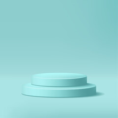 Realistic cylindrical 3d podium for the presentation and presentation of goods