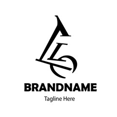 Letter logo design  letter L, without color gradition, shape in black and white