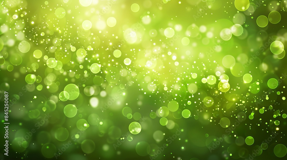 Poster abstract green bokeh defocus glitter blur background with soft light effects for vibrant and elegant