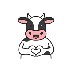 Cute cow sticker