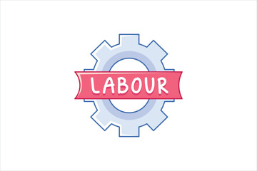 Labour Day Flat Sticker Design