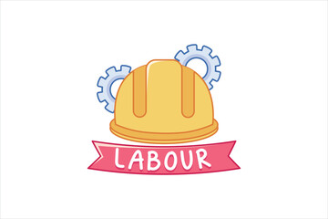 Labour Day Flat Sticker Design