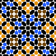 Seamless arabic geometric ornament based on traditional arabic art. Arabian tile. 
