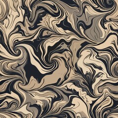 Seamless pattern of monochromatic liquid marble textures with intricate details, Generative AI