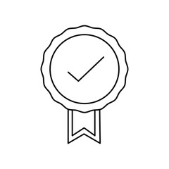 Warranty editable stroke outline icon design with white background.
