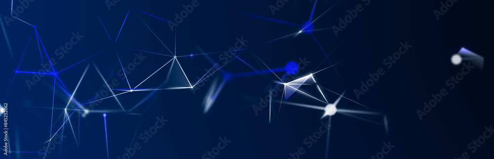 Poster polygonal background with dots and lines. network connection structure. science and technology. 3d