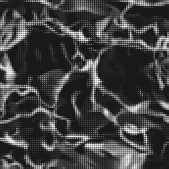 Digital dot half tone black smoke camouflage texture, seamless waves pattern. Urban military clothing style, masking dotty smoke camo repeat print. Vector background