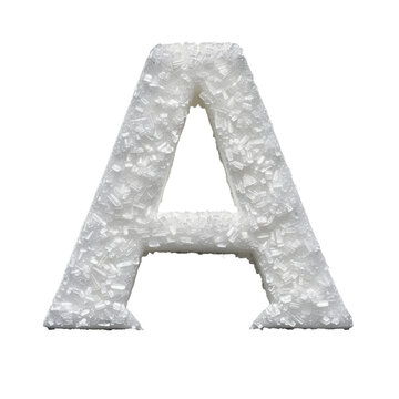 Sugar Letter A Isolated on Transparent or White Background, PNG