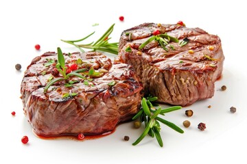 grilled beef steak with vegetables
