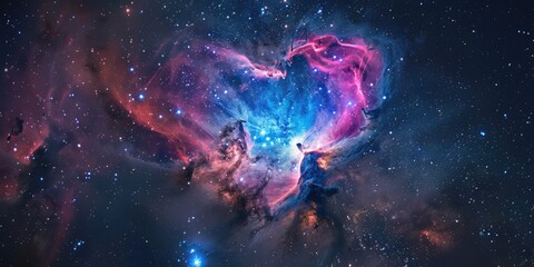 astro photography space nebula in heart shape