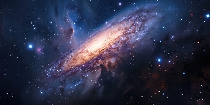 astro photography with galaxy in space nebula