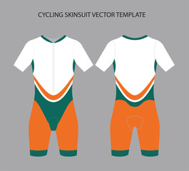 Elevate your cycling apparel designs with our Short Sleeve Skinsuit Mockup Vector. Showcase your brand's style effortlessly