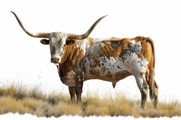 a majestic longhorn bull stands tall in the garden