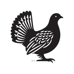 Grouse Bird Silhouette: Vector Art for Nature-Themed Home Decor and Crafts - Grouse Bird Vector - Grouse Bird Illustration.