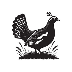 Grouse Bird Silhouette: Vector Art for Nature-Themed Home Decor and Crafts - Grouse Bird Vector - Grouse Bird Illustration.