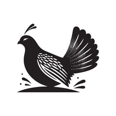 Grouse Bird Silhouette: Vector Art for Nature-Themed Home Decor and Crafts - Grouse Bird Vector - Grouse Bird Illustration.