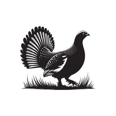 Grouse Bird Silhouette: Vector Art for Nature-Themed Home Decor and Crafts - Grouse Bird Vector - Grouse Bird Illustration.