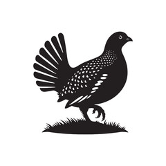 Grouse Bird Silhouette: Vector Art for Nature-Themed Home Decor and Crafts - Grouse Bird Vector - Grouse Bird Illustration.
