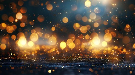 Obraz premium Luxurious Gold Bokeh Lights Background for Elegant and Sophisticated Design Projects