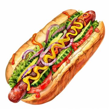 recommend clip art: hot dog clipart Isolated on white background. art food concept for designer