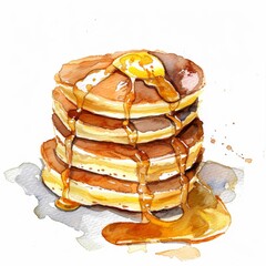 pancake clipart Isolated on white background. art food concept for designer