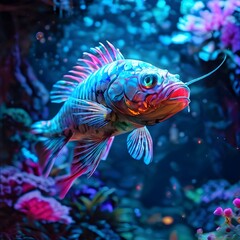 whimsical fish in ocean