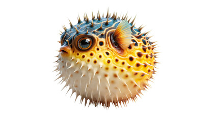 puffer fish, isolated on transparent or white background.